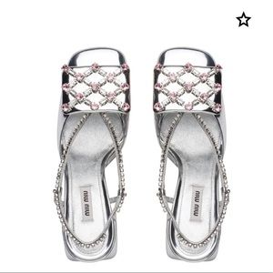 Miu Miu Crystal embellished slingback pumps